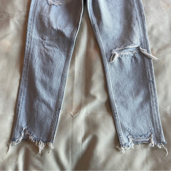 NEW! Agolde- Jamie High Rise Classic Light Wash Skeptic Distressed Jeans Size 27 - Picture 5 of 9